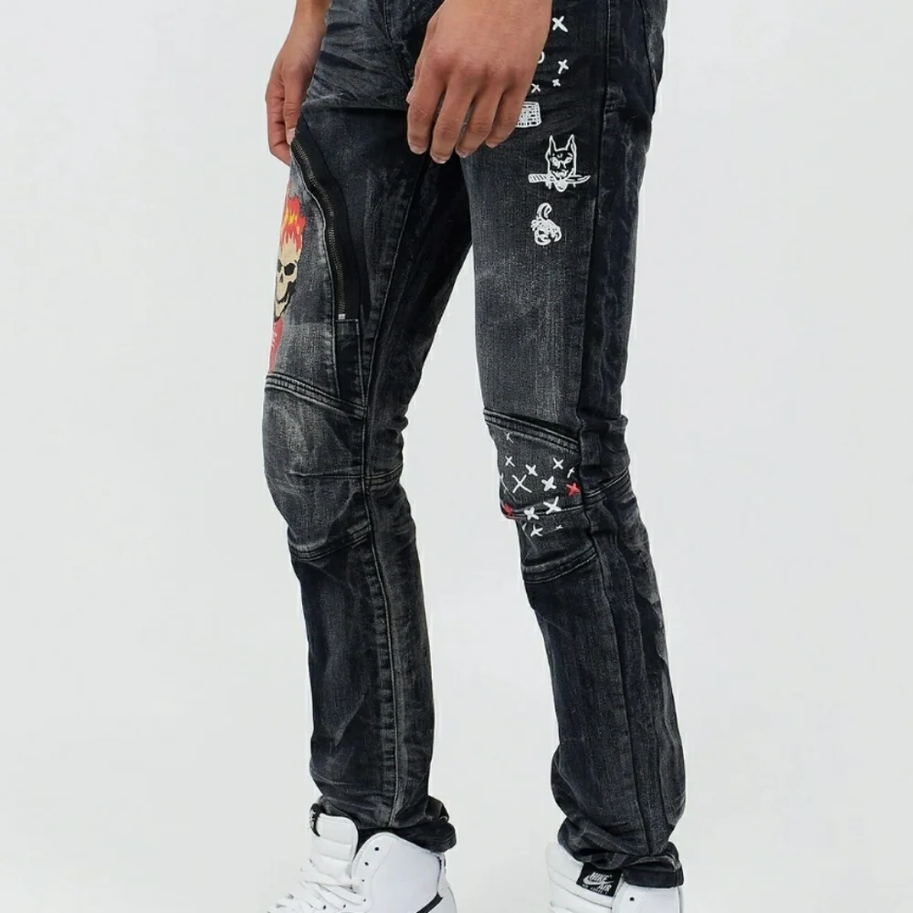 💀Summon Skull Denim Flame Jean's 34w - Picture 3 of 13
